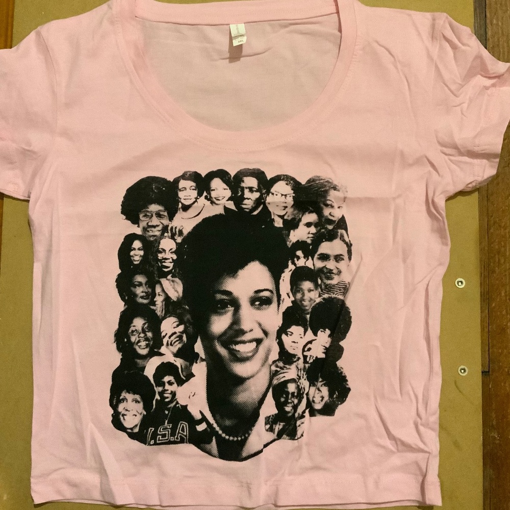 Nwot Legacy pink hand screen printed black history babydoll/cropped 3XL